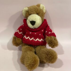 Vintage 1995 Mary Meyer Light Brown Teddy Bear with Red & White Sweater EUC 11”